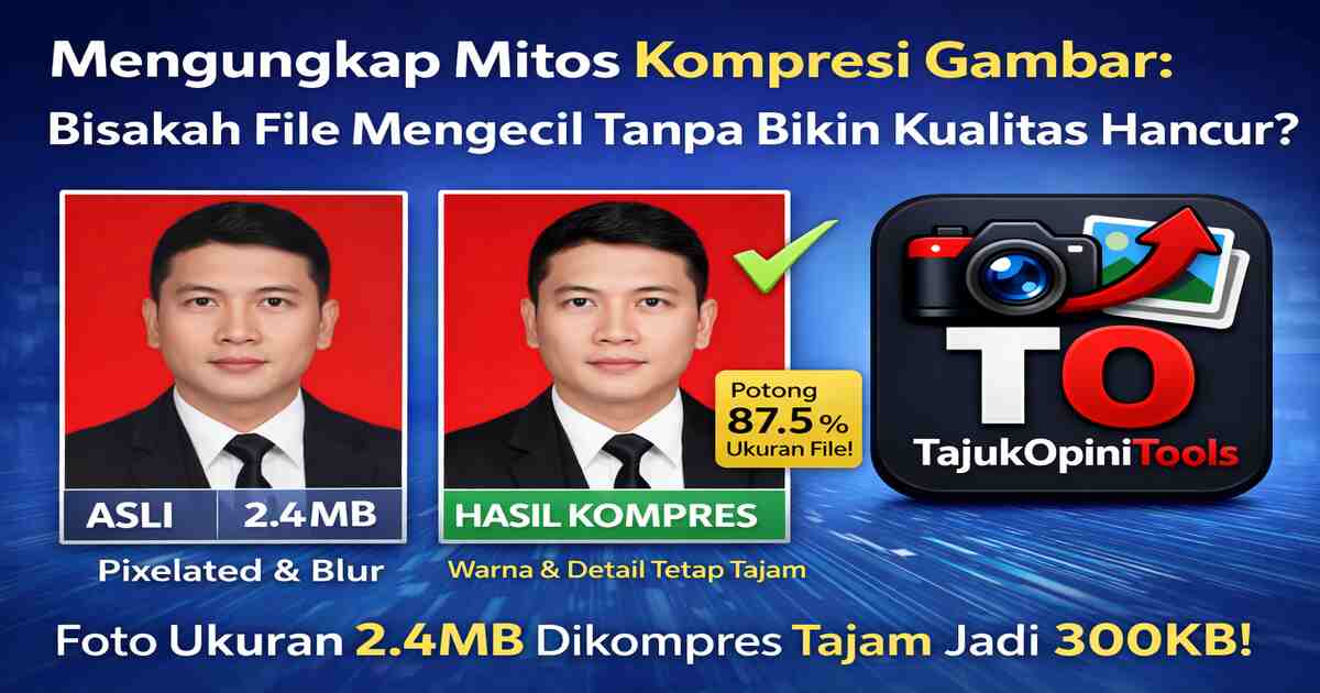 Cara Kompres Foto Online Tanpa Pecah: Uji Coba File 2.4MB Jadi 300KB